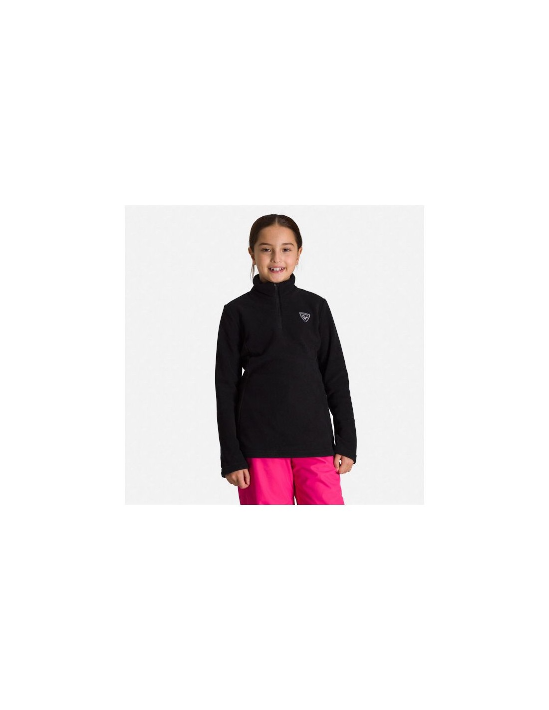 ROSSIGNOL Girl 12 Zip Fleece Sweatshirt Black