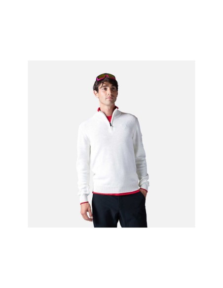 Rossignol Stripe 12 Zip Knit Sweater White