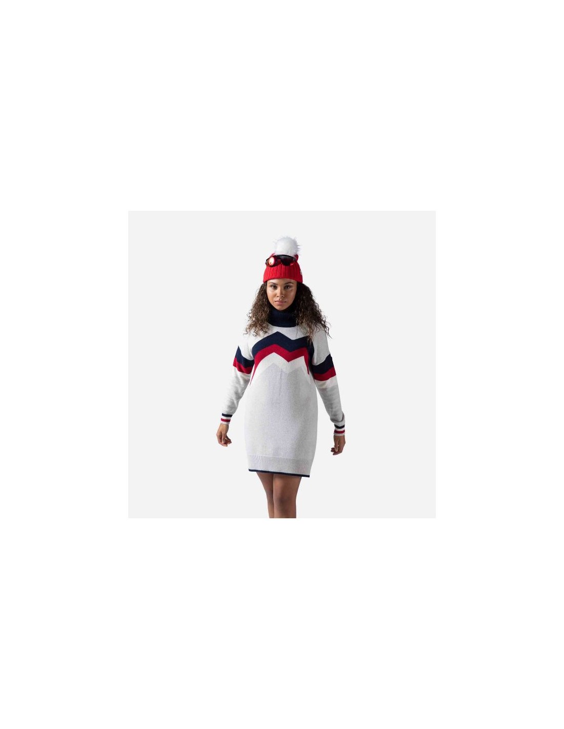 Rossignol W Mountain Knit Dress Sweater Gray