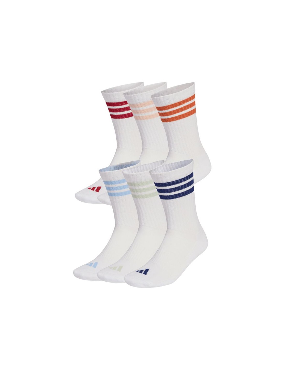 ADIDAS PERFORMANCE Adidas 3Stripes Essentials Cushioned Crew 6 Pack Socks White KE5493