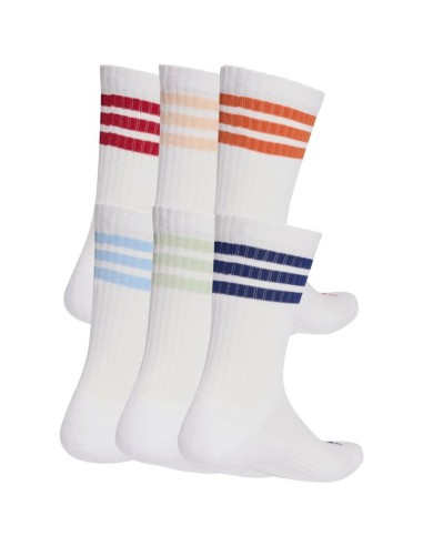 Adidas 3Stripes Essentials Cushioned Crew 6 Pack Socks White KE5493