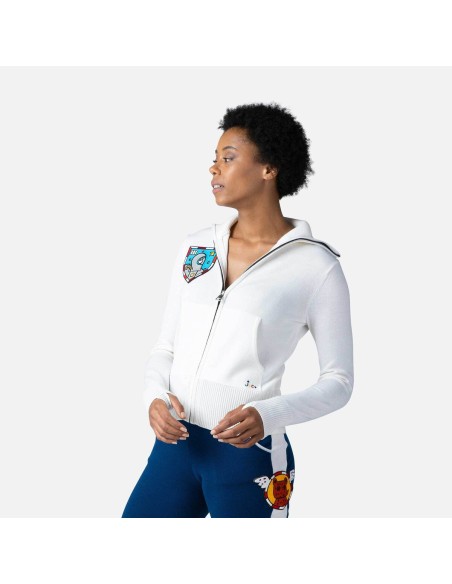 Women's JCC Galina Full Zip Knit Top White