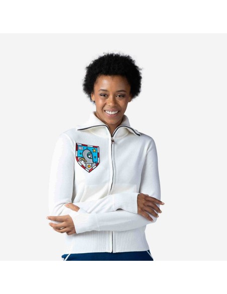 Women's JCC Galina Full Zip Knit Top White