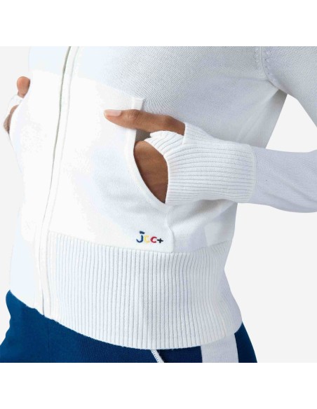 Women's JCC Galina Full Zip Knit Top White