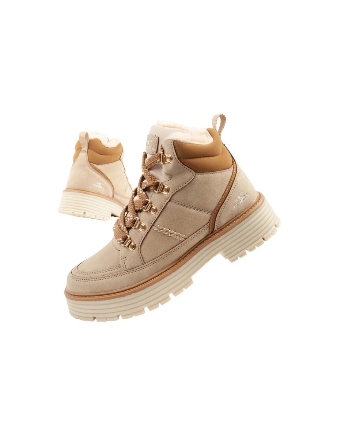 O'neill winter boots women's hiking boots ankle boots insulated fashionable beige brown