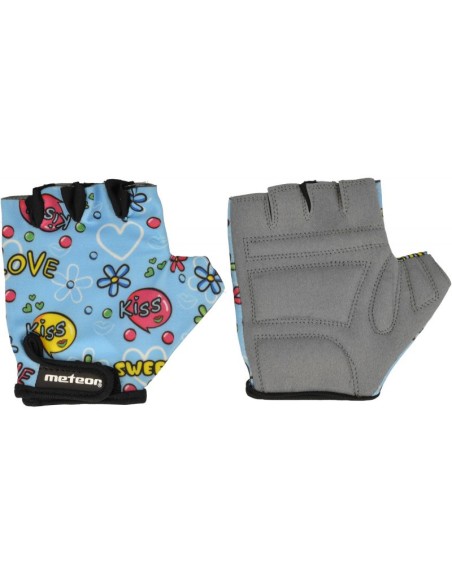 Cycling gloves Meteor Junior Kiss Love blue do not exhibit