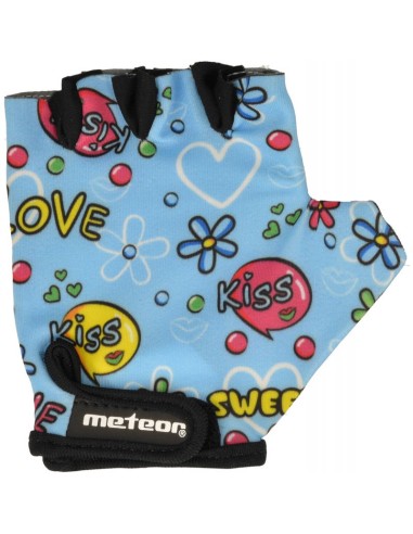 Cycling gloves Meteor Junior Kiss Love blue do not exhibit