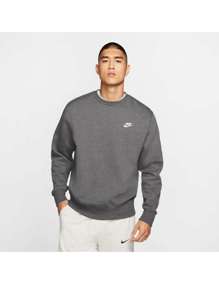 Nike Sportswear Club Fleece Men's Crew Charcoal HeatherWhite BV2662071 MBS