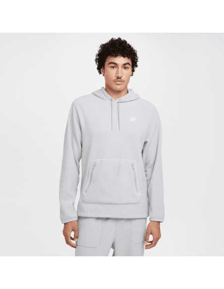 Nike Club Men's Winterized Pullover Hoodie Light Smoke GreyPureWhite FZ0660077 MBS