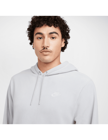 Nike Club Men's Winterized Pullover Hoodie Light Smoke GreyPureWhite FZ0660077 MBS