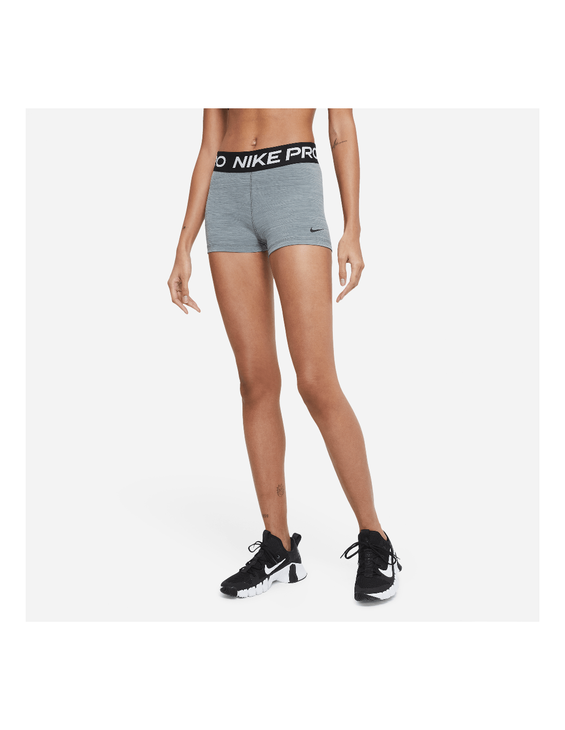 Nike Pro Women's 3" Shorts Smoke GreyHeatherBlackBlack CZ9857084 MBS