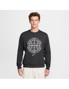 Nike Standard Issue DriFIT Basketball CrewNeck Sweatshirt BlackHeatherPale Ivory FZ0682010