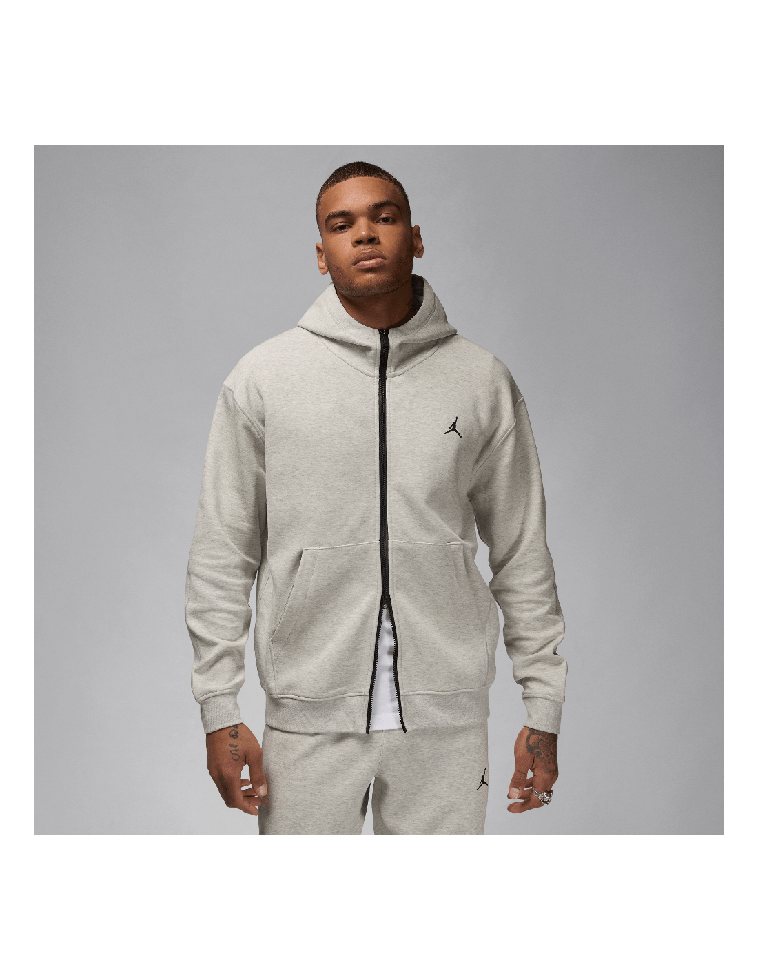 Jordan Sport Hoop Fleece Men's DriFIT FullZip Hoodie Grey HeatherBlack FV8602050 MBS