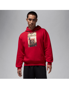 Jordan Jumpman "Chimney" Men's Fleece Pullover Hoodie Gym RedBlack HQ5654687 MBS