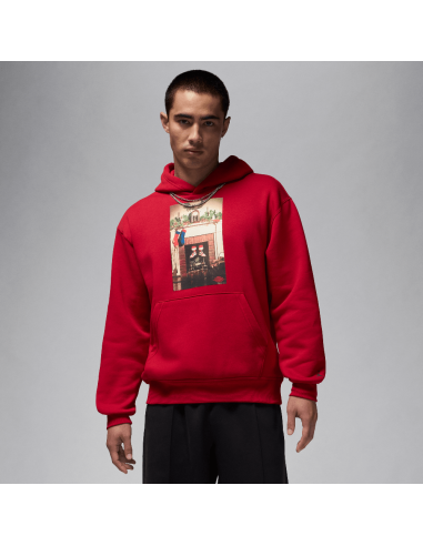 Jordan Jumpman "Chimney" Men's Fleece Pullover Hoodie Gym RedBlack HQ5654687 MBS