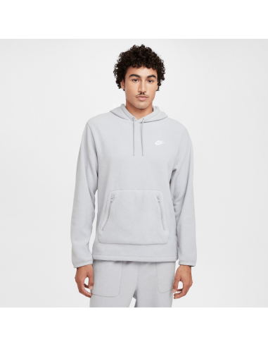 Nike Club Men's Winterized Pullover Hoodie Light Smoke GreyPureWhite FZ0660077 MBS