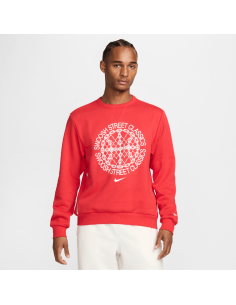Nike Standard Issue Basketball CrewNeck Sweatshirt University RedHeatherPale Ivory FZ0682657