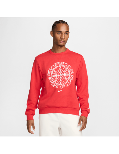 Nike Standard Issue Basketball CrewNeck Sweatshirt University RedHeatherPale Ivory FZ0682657