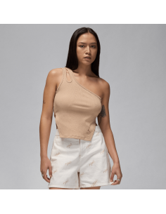 Jordan Women's Asymmetrical Ribbed Tank Legend Medium Brown FN5798244 MBS