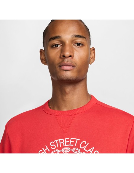 Nike Standard Issue Basketball CrewNeck Sweatshirt University RedHeatherPale Ivory FZ0682657