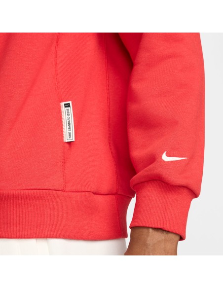 Nike Standard Issue Basketball CrewNeck Sweatshirt University RedHeatherPale Ivory FZ0682657