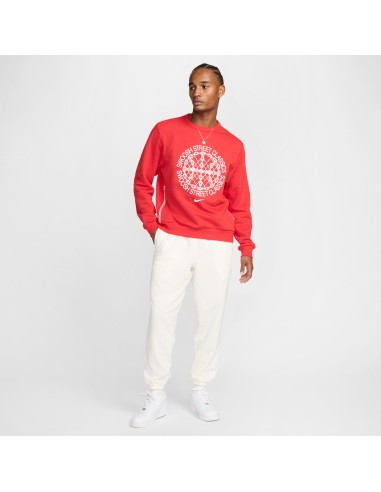 Nike Standard Issue Basketball CrewNeck Sweatshirt University RedHeatherPale Ivory FZ0682657