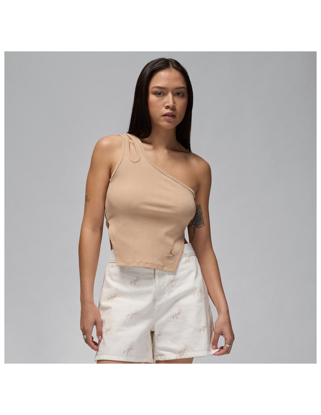 Jordan Women's Asymmetrical Ribbed Tank Off Noir FN5798045 MBS