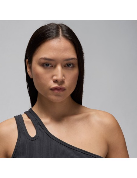 Jordan Women's Asymmetrical Ribbed Tank Off Noir FN5798045 MBS