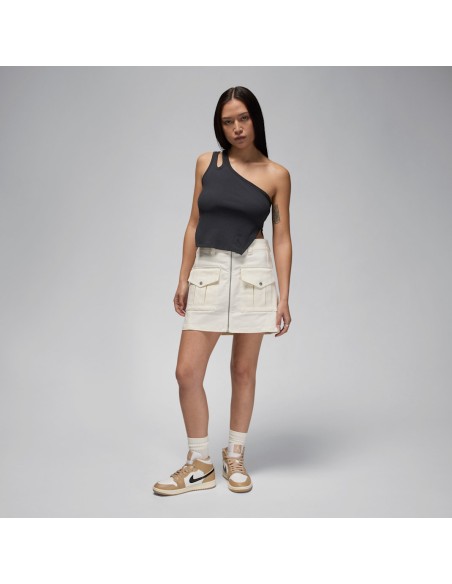 Jordan Women's Asymmetrical Ribbed Tank Off Noir FN5798045 MBS