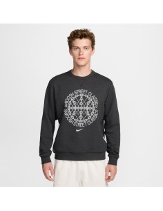 Nike Standard Issue DriFIT Basketball CrewNeck Sweatshirt BlackHeatherPale Ivory FZ0682010