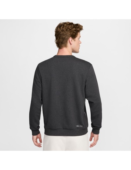 Nike Standard Issue DriFIT Basketball CrewNeck Sweatshirt BlackHeatherPale Ivory FZ0682010