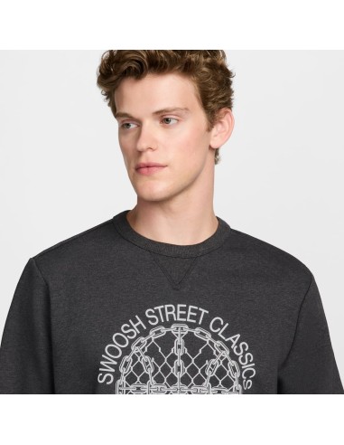 Nike Standard Issue DriFIT Basketball CrewNeck Sweatshirt BlackHeatherPale Ivory FZ0682010