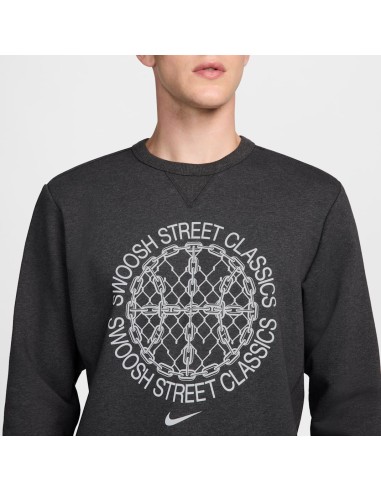 Nike Standard Issue DriFIT Basketball CrewNeck Sweatshirt BlackHeatherPale Ivory FZ0682010