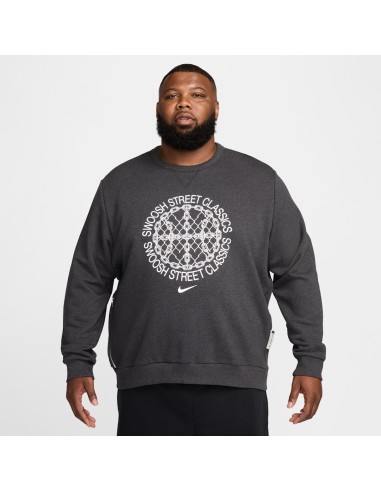Nike Standard Issue DriFIT Basketball CrewNeck Sweatshirt BlackHeatherPale Ivory FZ0682010