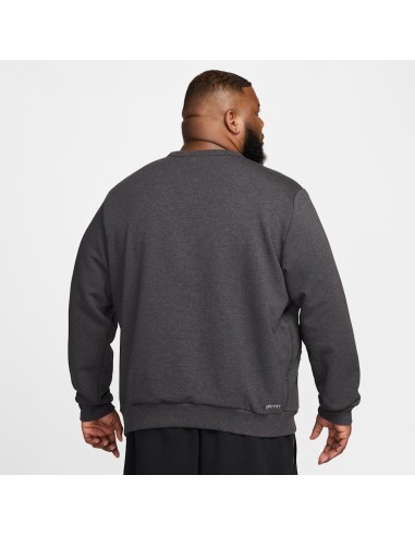 Nike Standard Issue DriFIT Basketball CrewNeck Sweatshirt BlackHeatherPale Ivory FZ0682010
