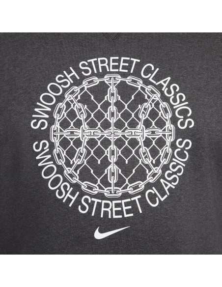 Nike Standard Issue DriFIT Basketball CrewNeck Sweatshirt BlackHeatherPale Ivory FZ0682010