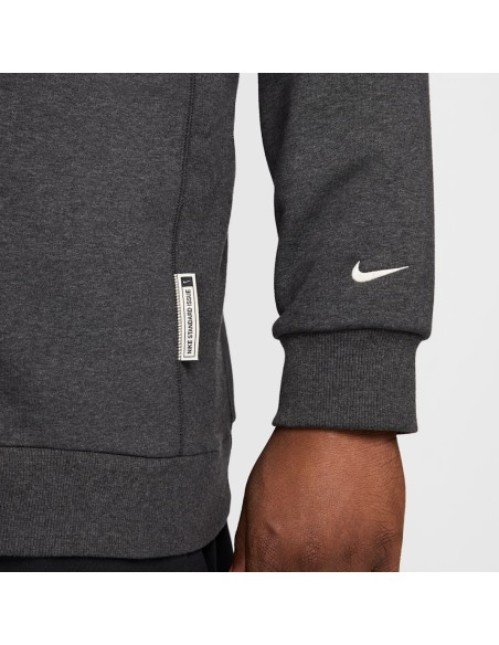 Nike Standard Issue DriFIT Basketball CrewNeck Sweatshirt BlackHeatherPale Ivory FZ0682010