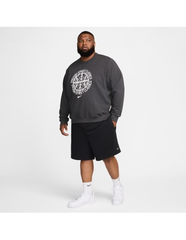Nike Standard Issue DriFIT Basketball CrewNeck Sweatshirt BlackHeatherPale Ivory FZ0682010