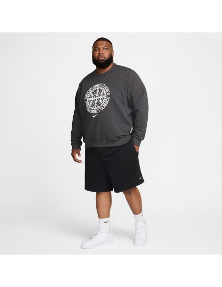 Nike Standard Issue DriFIT Basketball CrewNeck Sweatshirt BlackHeatherPale Ivory FZ0682010