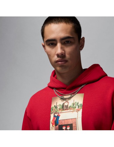 Jordan Jumpman "Chimney" Men's Fleece Pullover Hoodie Gym RedBlack HQ5654687 MBS