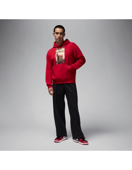Jordan Jumpman "Chimney" Men's Fleece Pullover Hoodie Gym RedBlack HQ5654687 MBS
