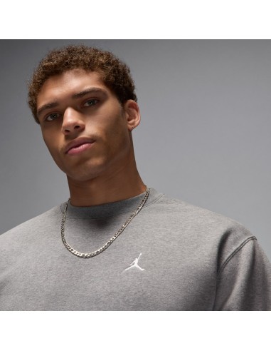 Jordan Brooklyn Fleece Men's CrewNeck Sweatshirt Carbon HeatherWhite FV7293091 MBS