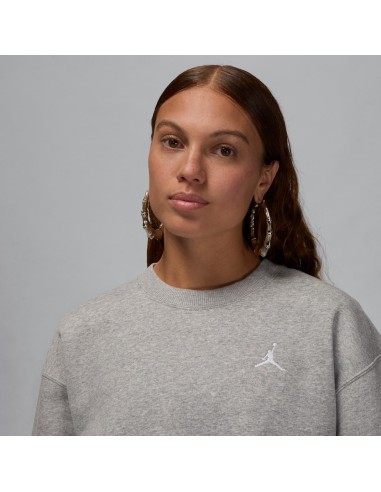 Jordan Brooklyn Fleece Women's CrewNeck Sweatshirt Dark Grey HeatherWhite FV7074063 MBS
