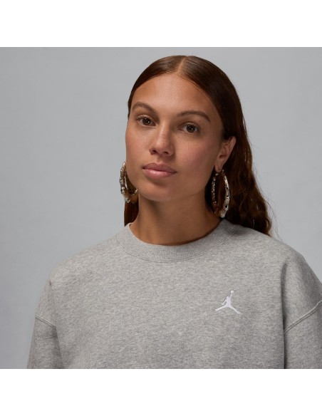 Jordan Brooklyn Fleece Women's CrewNeck Sweatshirt Dark Grey HeatherWhite FV7074063 MBS