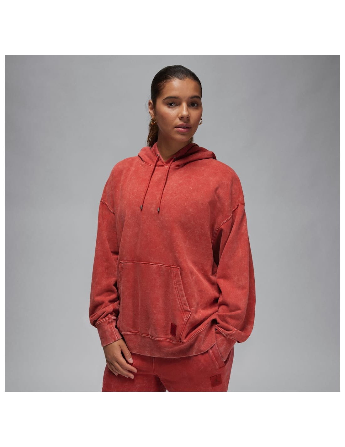 Jordan Flight Fleece Women's SatinLined Washed Hoodie Dune Red FN5738615 MBS