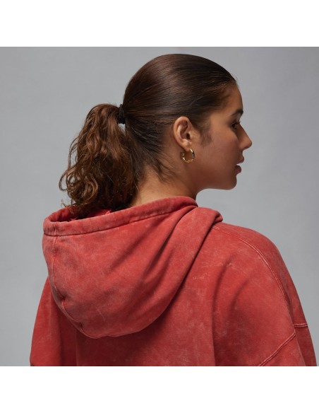 Jordan Flight Fleece Women's SatinLined Washed Hoodie Dune Red FN5738615 MBS