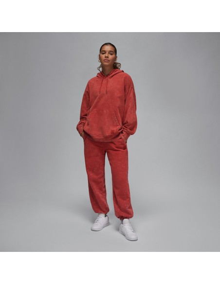 Jordan Flight Fleece Women's SatinLined Washed Hoodie Dune Red FN5738615 MBS