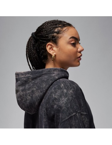 Jordan Flight Fleece Women's SatinLined Washed Hoodie Black FN5738010 MBS
