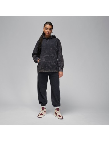 Jordan Flight Fleece Women's SatinLined Washed Hoodie Black FN5738010 MBS