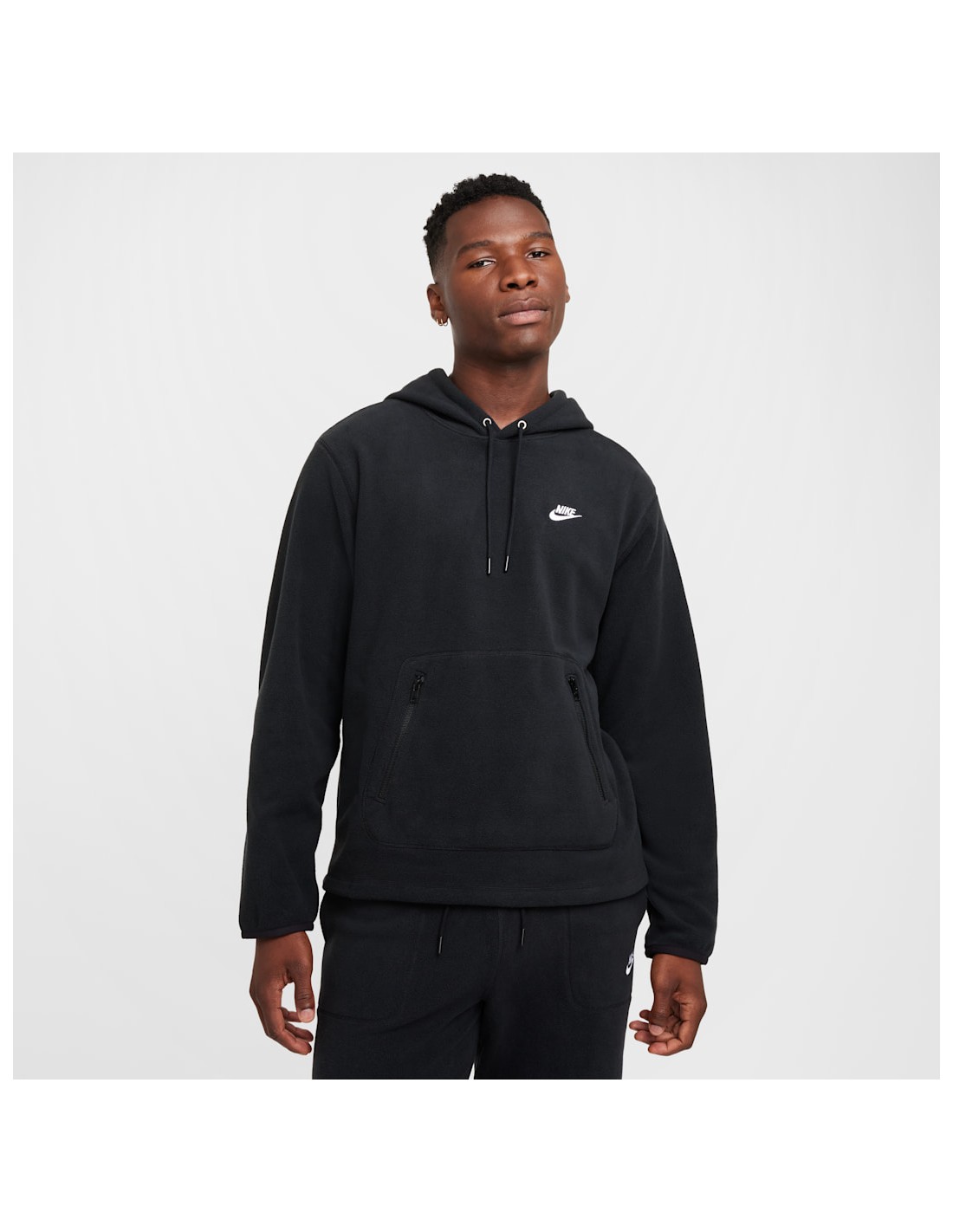 Nike Club Men's Winterized Pullover Hoodie Light Smoke GreyPureWhite FZ0660077 MBS